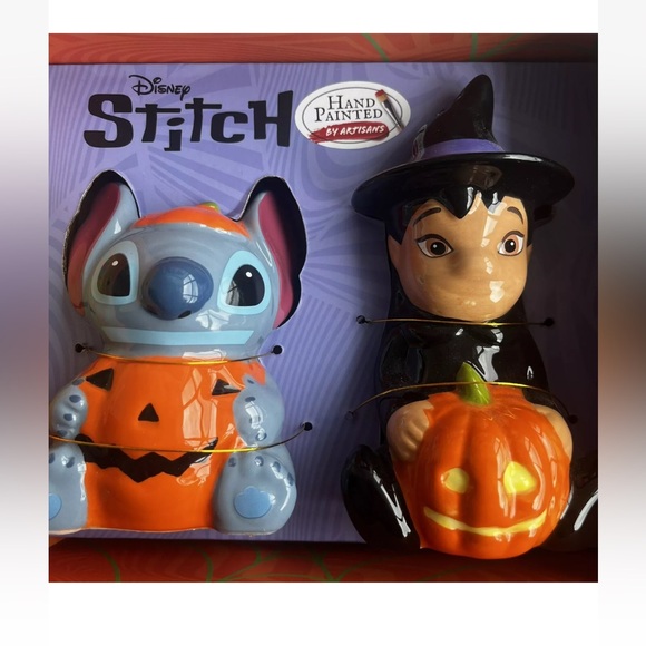 Lilo And Stitch Pumpkin Disney Halloween Salt And Pepper Shakers - Picture 3 of 3